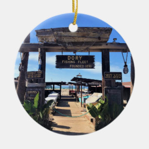 Dory Fishing Fleet, Newport Beach, California Ceramic Tree Decoration