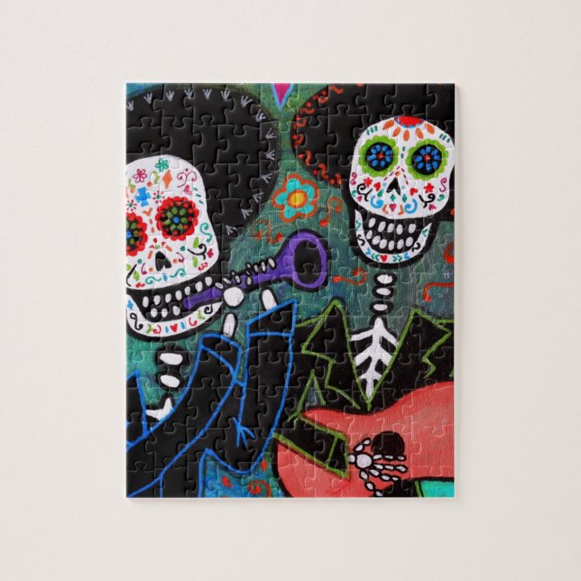Dos Amigos Dia de los Muertos Jigsaw Puzzle (Vertical)