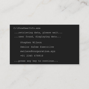 DOS Style Novelty Business Card