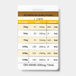 Dosing Quick RE: Etomidate and Ketamine for RSI ID Badge