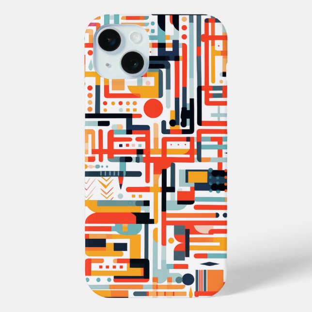Dot and rod patterns on white  Case-Mate iPhone case (Back)