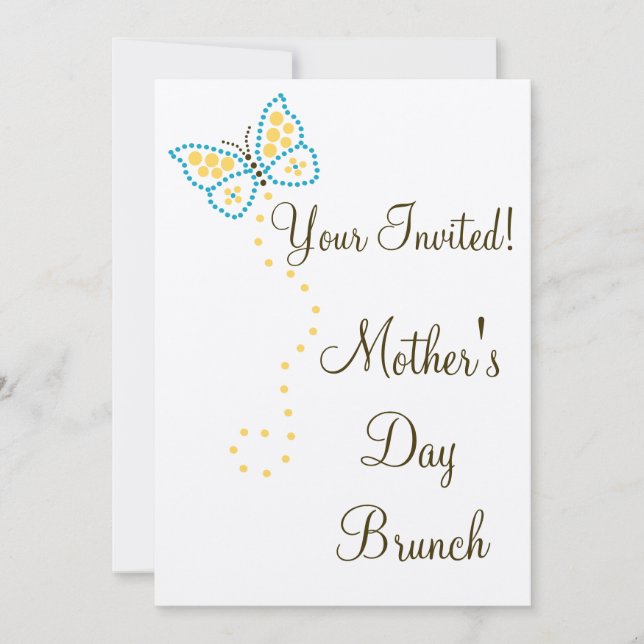 Dot Art Butterfly Invitation (Front)