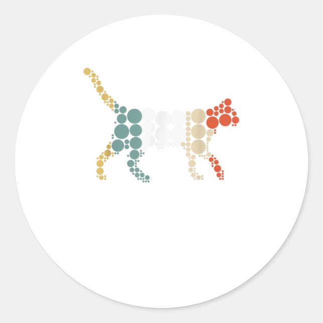 Dot Cat Lovers Funny Dots Day Gift Internati Classic Round Sticker (Front)