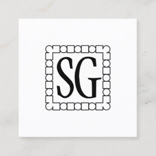 Dot Dash Box 02 - Initials Square Business Card