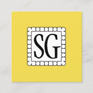 Dot Dash Box 02 - Initials - Yellow Square Business Card