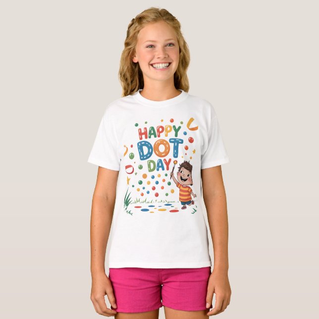  Dot Day Kids Colourful  Celebration OutfitT-Shirt T-Shirt (Front Full)