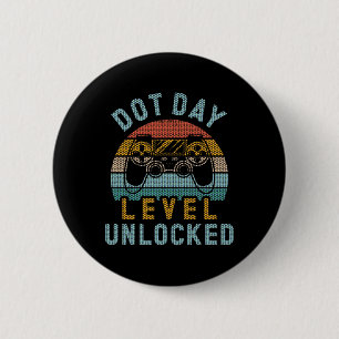 Dot Day Level Unlocked Boy Men Colourful Polka Dot 6 Cm Round Badge