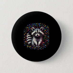 Dot Day Raccoon Rainbow Polka Boys Girls Creativit 6 Cm Round Badge