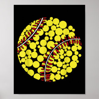 Dot Day Softball Vibes Polka Dots Kids Toddler You Poster