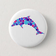 Dot Dolphin Colorfull Abstract Sea Animal