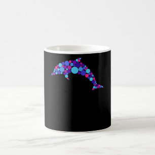 Dot Dolphin Colorfull Abstract Sea Animal Coffee Mug