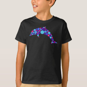 Dot Dolphin Colorfull Abstract Sea Animal T-Shirt