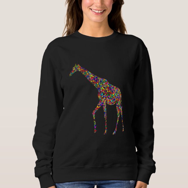 Dot Giraffe  giraffe kids giraffe girl giraffe Sweatshirt (Front)