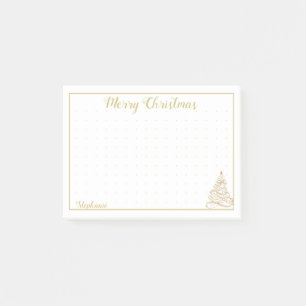 Dot Grid:  Golden Filigree Christmas Tree Post-it Notes