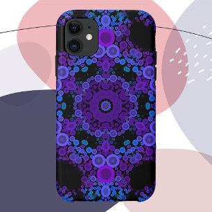 Dot Mandala Flower Blue and Purple Case-Mate iPhone Case