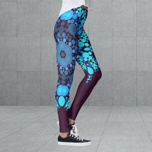 Dot Mandala Flower Blue and Purple Leggings