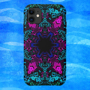 Dot Mandala Flower Blue Green and Pink Case-Mate iPhone Case