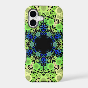 Dot Mandala Flower Blue Green and Yellow
