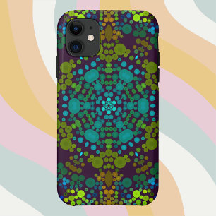 Dot Mandala Flower Blue Yellow and Pink Case-Mate iPhone Case
