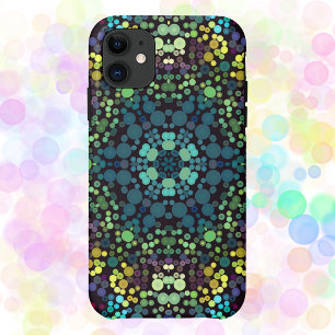 Dot Mandala Flower Blue Yellow and Purple Case-Mate iPhone Case