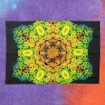 Dot Mandala Flower Orange Yellow Green and Blue Tea Towel<br><div class="desc">This groovy mandala features orange,  yellow,  green,  and blue and was inspired by paint dot mandalas. Trippy geometric patterns for the modern hippie!</div>