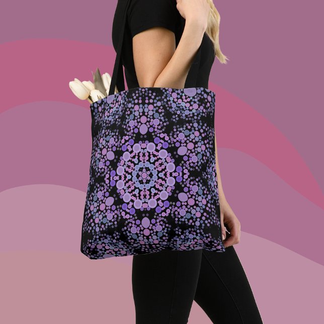 Dot Mandala Flower Pink and Purple Tote Bag (Creator Uploaded)