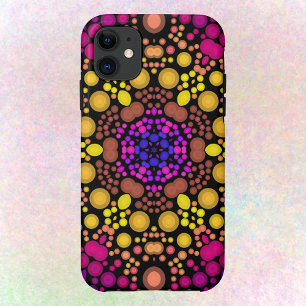 Dot Mandala Flower Purple and Yellow Case-Mate iPhone Case