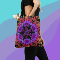 Dot Mandala Flower Purple Orange and Yellow