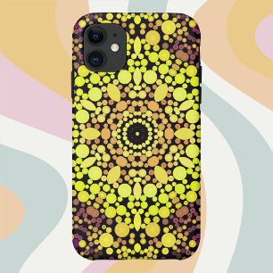 Dot Mandala Flower Yellow Purple and Black Case-Mate iPhone Case