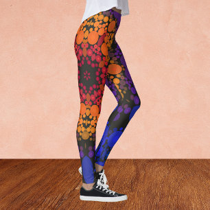 Dot Mandala Flower Yellow Purple and Blue Leggings