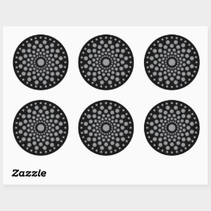 Dot Mandala Template Classic Round Sticker