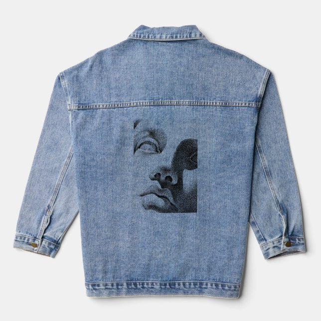 Dot Matrix Art: Classical Marble Face Denim Jacket (Back)