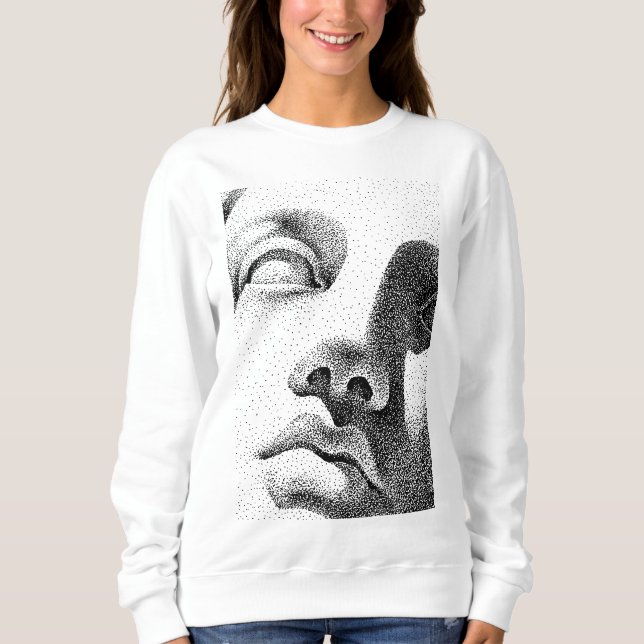 Dot Matrix Art: Classical Marble Face Sweatshirt (Front)