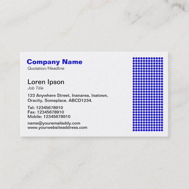 Dot Motif - Blue Business Card (Front)