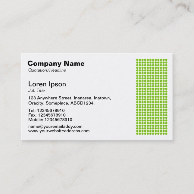 Dot Motif - Martian Green Business Card (Front)