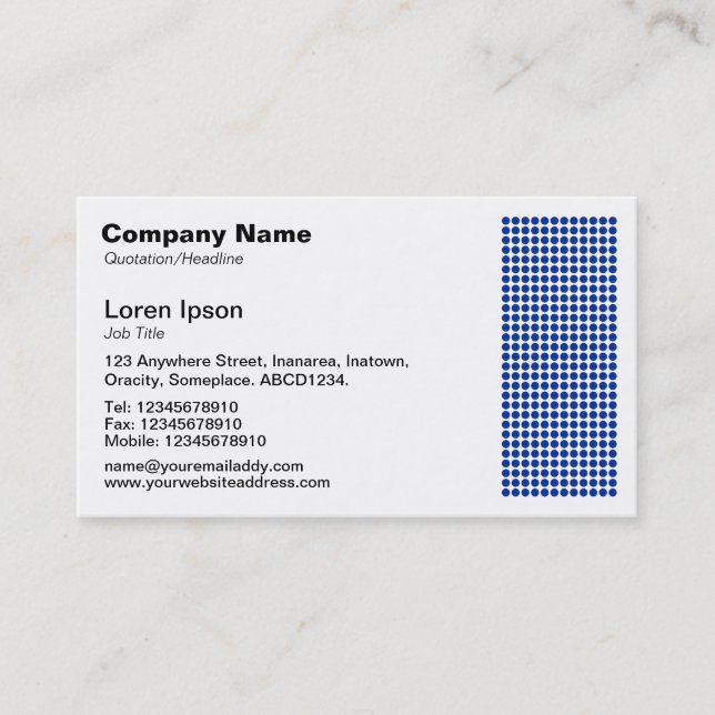 Dot Motif - Navy Blue Business Card (Front)