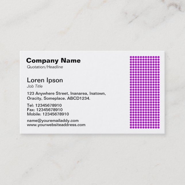 Dot Motif - Purple Business Card (Front)