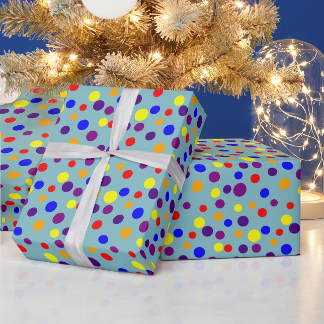 Dot Parade rainbow colours Wrapping Paper (Holidays)