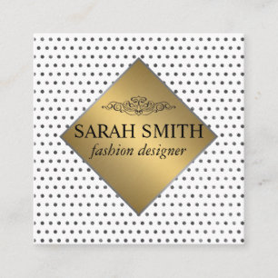 Dot Pattern Lux Square Business Card