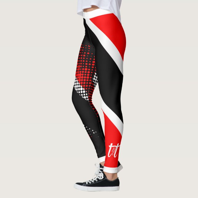 Dot Pattern Trinidad & Tobago Flag Leggings (Left)
