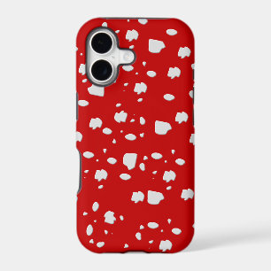 dot pattern with red toadstool mushroom