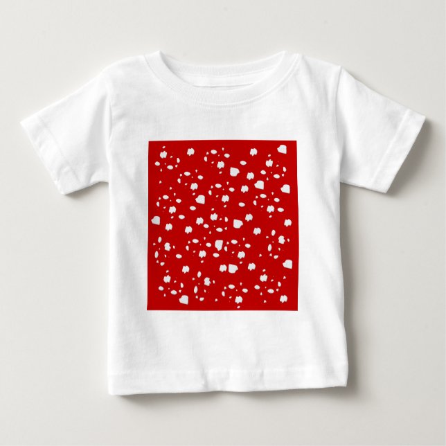 dot pattern with red toadstool mushroom baby T-Shirt (Front)