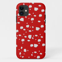 dot pattern with red toadstool mushroom