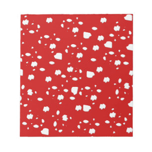 dot pattern with red toadstool mushroom notepad