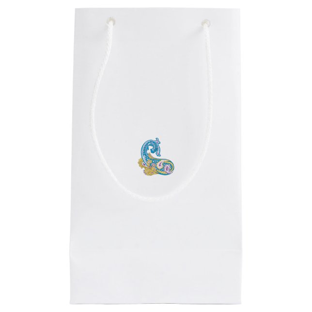 Dot, Sherpa Blue, Golden Sand Design Small Gift Bag (Front)