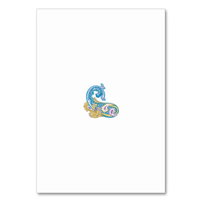 Dot, Sherpa Blue, Golden Sand Design Table Number (Front)