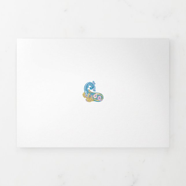 Dot, Sherpa Blue, Golden Sand Design Tri-Fold Card (Cover)