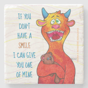 Dot the Monster, w/quote stone coaster