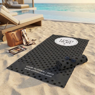 Dot-to-Dot Minimalist Black and white Business Beach Towel