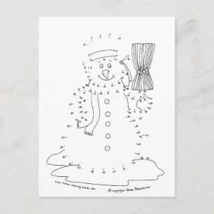 Dot to Dot Snowman Postcard